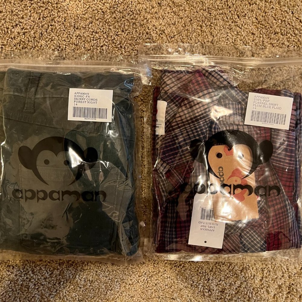 NEW Appaman Boy size 14 - flannel shirt & cords pant